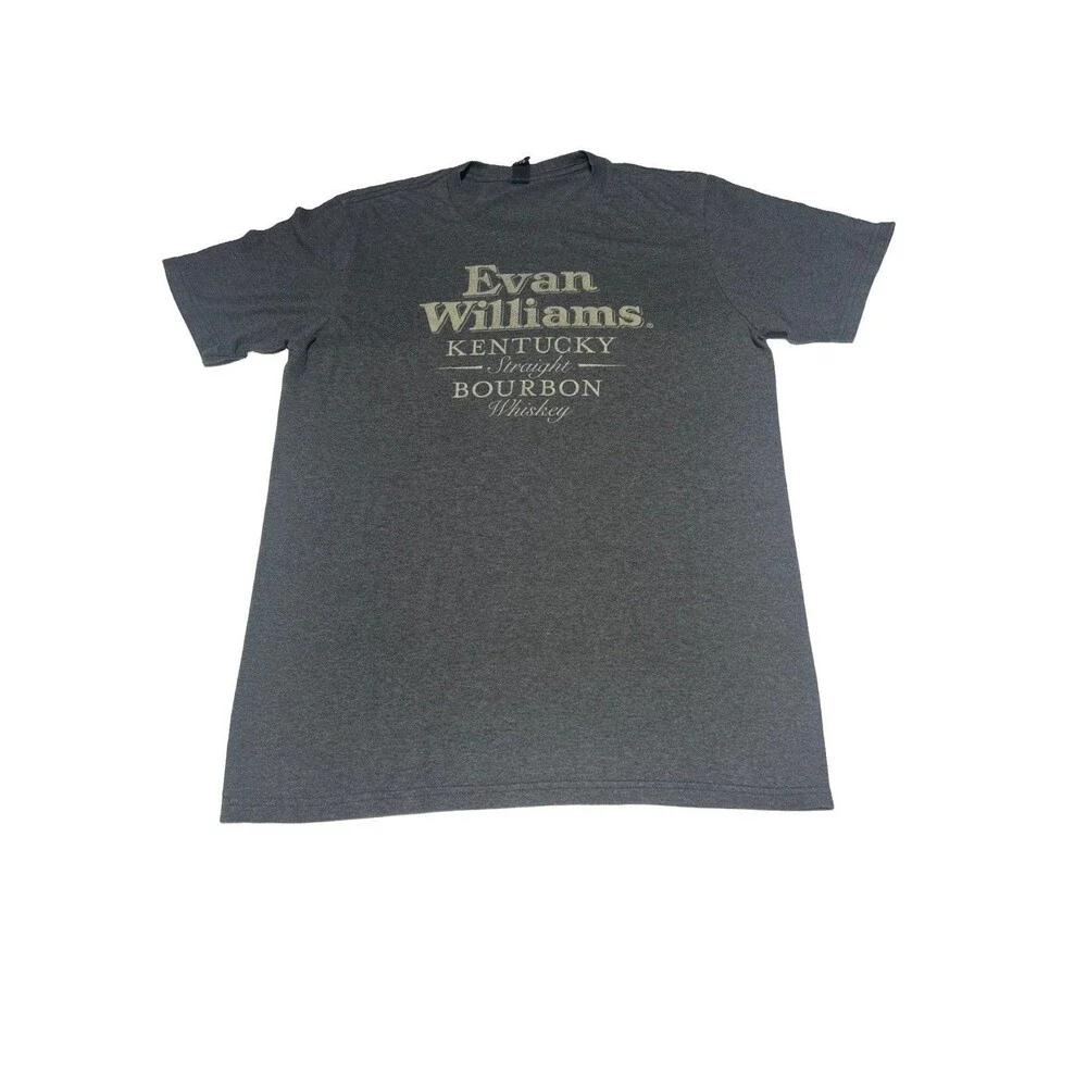 Evan Williams Kentucky Straight Bourbon Whiskey T-Shirt Mens Medium Heather Grey
